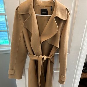 Theory Camel Coat Size Large